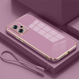 Promo Softcase Terbaru Poco F5 Casing Luxury 6D Plating Soft Silicone Back Cover Bonus Tali Strap