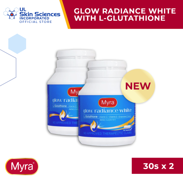 myra glutathione Myra Whitening Bundle (Myra Glow Radiance White with L-Glutathione 30s +  Myra Whitening Glow Vitamin Lotion 100ml)