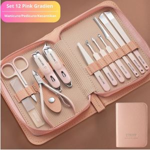 Manicure Set 12in1 Alat Manicure Pedicure Perawatan Kuku Baja Tahan Karat
