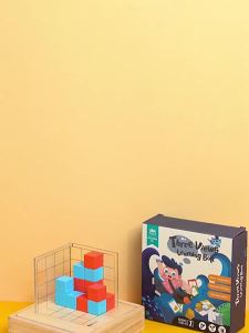 Kids 3D Geometry Education Board Game Logical Thinking Reasoning Toy Montessori Mirror Puzzle Matching Three View Teaching Aids