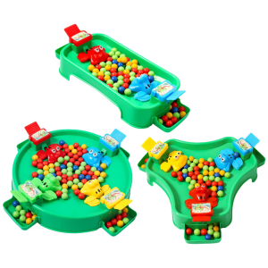 Durability Plastic Frogs Bean Game Greedy Frogs Eating Bean Toy for Kids Interactively 2 Player Color Sorting Activity