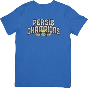 Kaos Persib Bandung Champions 2025 Cotton Knitto - T-Shirt Bola DTF Printing Pria Wanita
