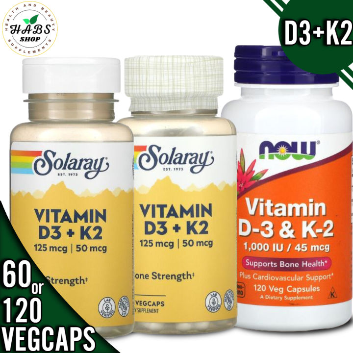 Vitamin D3 + K2 Solaray 120 VegCaps or 60VegCaps Lazada PH
