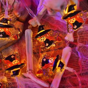 🔥Bán chạy🔥20 Đèn Halloween chuỗi ma Phù Thủy bí ngô Led chạy bằng pin đèn dây mạng nhện Bộ Xương xác ướp cướp biển hình dạng Nhà Bên vườn bầu không khí Đèn trang trí đạo cụ
