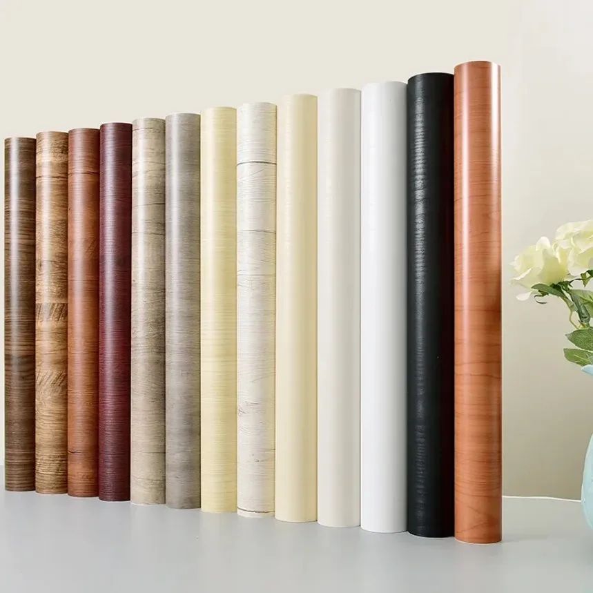 （HYT)80cm Wide Wood Grain Vinyl Wallpaper Roll Waterproof Desktop ...