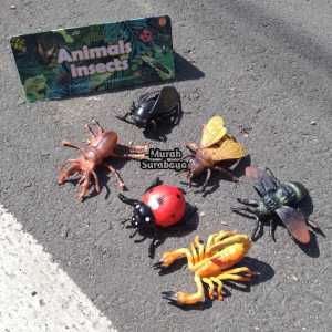 Mainan Binatang Serangga Karet Satu Set Kemasan Kantong 714K 4 | Mainan Figure Karet Animals Insects Isi 6 Ukuran Besar Dari Bahan Karet Berkualitas Mainan Terbaru Murah Mainan Laba Laba Kumbang Kalajengking Karet