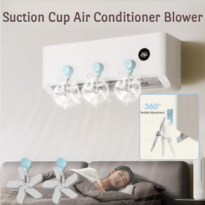 New Air Baffle Windproof Gear Plate Hanging Machine Comb Blower Suction Cup Type 360° Anti-direct Cold Blow 5-Blade Airflow Booster