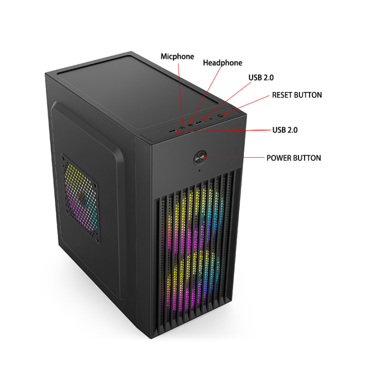 Inplay LITE X220 PC Case Build-in 2 RGB Fans MATX Case Gaming Case For ...