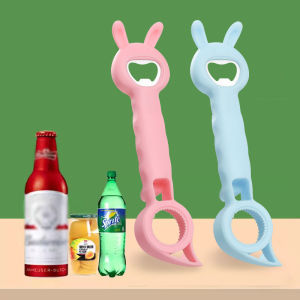 Dụng cụ mở nắp chai bia bốn trong một hình tai thỏ đa năng dụng cụ mở nắp đồ uống chống trượt