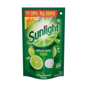 Sunlight 2000 kemasan pouch saset 90ml Jeruk Nipis 100 Refill