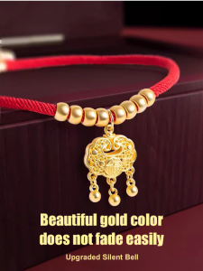 Dogs large dog festive pet collar gold lock red rope money bag New Year Pet Collar Cat Gold Lock Collar 宠物新年小金锁项圈