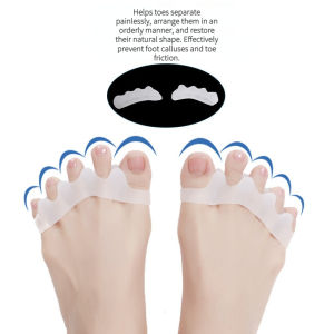1 Pair of Silicone Toe Valgus Corrector Nursing Tool Extender 5 Holes Thumb Valgus Protector Separator Day and Night Universal Spot