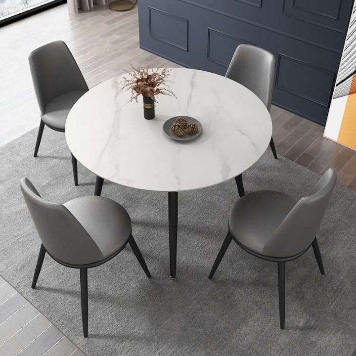 Light luxury rock plate negotiation table simple one meter round