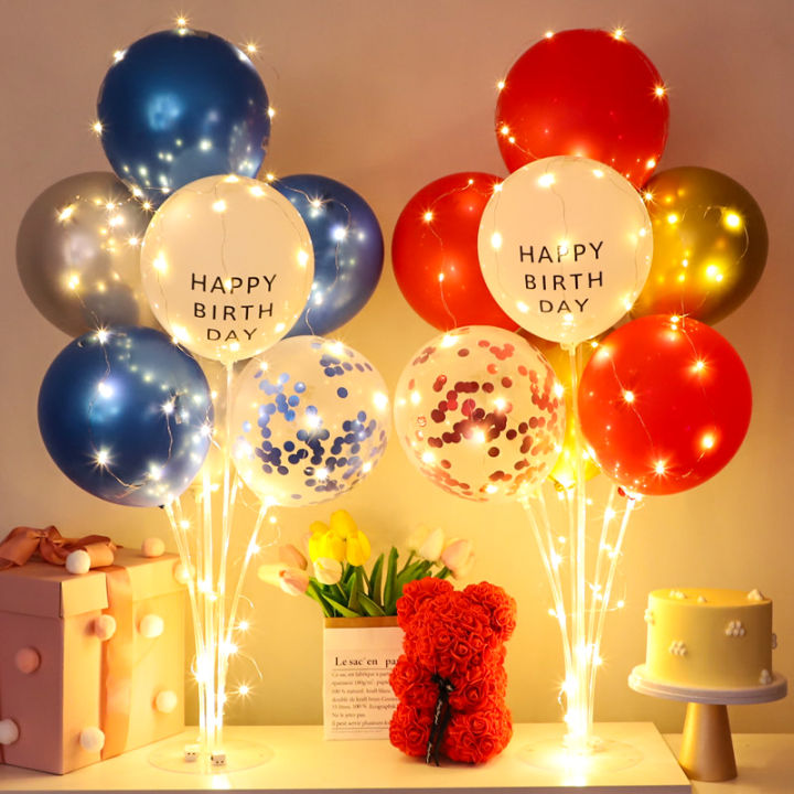 Set Table Balloon Stand Kit with Lights, Light Up Balloon Holder ...