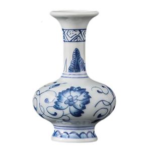 Vintage Ceramic Miniature Vases Blue and White Porcelain Hydroponics Display Container For Modern Desktop Decors