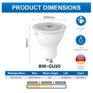 MEGAMAN GU10 GU5.3 6W/8W Reflector Downlight Mentol LED Ceiling Light Lighting Lampu Siling 灯泡 (Gsven)
