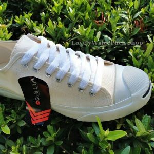 Jack-GoldCity รองเท้าผ้าใบพื้นนุ่มใส่ทน! มี 5 สี ขาว ดำ กรม ครีม ดำดำ Size 37-45