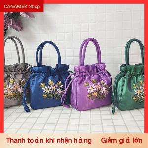 CS Phụ Nữ Nhỏ Xô Túi Hàng Đầu Xử Lý Phụ Nữ Túi Xách Túi Điện Thoại Mùa Hè Ví Phong Cách Quốc Gia Thêu Hoa Mô Hình Dây Kéo Túi