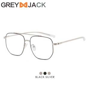 Grey Jack Kacamata Antiradiasi Blueray Model Aviator Kotak Kekinian Bahan TR90+Metal Fashion Laki-laki dan Wanita Bisa Minus Antiradiasi Blueray Photocromic Bluecromic 9354X