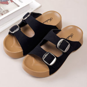 Free Shipping Thick-Soled Slippers For Women To Increase Height 2026 Summer New Style Outdoor Slippers Beach Flip-Flops And Sandals
