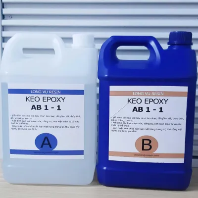 Bộ 10KG Epoxy 128S Hai Thành Phần AB Dán Gỗ Kim Loại Nhựa Thủy Tinh