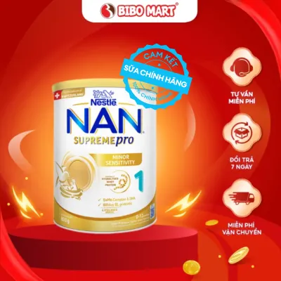 Sữa Bột Nestlé NAN SUPREMEPRO Số 1 Thụy Sĩ Phát Triển Chiều Cao Cho Bé Từ 0-12 Tháng Tuổi 800g - BiboMart