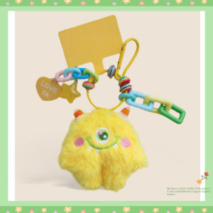 Jing Jing Fur Ball Doll One Eyed Monster Phone Key Ring Plush Keychain Fashion Bag Accessories Gift