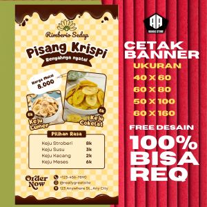Spanduk Banner PISANG CRISPY BISA REQUEST