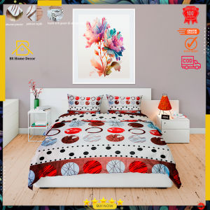 Sprei katun motif round brown. aesthetic anti geser king size |sprei katun|sprei double|sprei queen