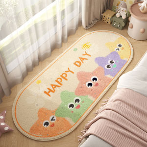 พรมข้างเตียงนอนพิมพ์ลายดาว/ทรงสี่เหลี่ยมผืนผ้ากันพรมลื่นพรมเช็ดเท้าพรมสำหรับห้องนอนห้องนั่งเล่นพรมขนปุยซักได้60x12พรมขนาดเล็ก0ซม./60x16 0ซม./60x18 0ซม./60x200cm