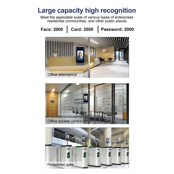 (XVCW) /IP WiFi Dynamic Face Recognition Time Attendance Access Control ...
