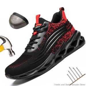 Mens Safe Shoes Steel Toe Cap Protective Work Shoes Waterproof Anti Smashing Shoes Men Puncture Proof Safety Shoes Sneakers