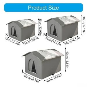 Outdoor Stray Cat House Weatherproof Foldable Puppy Pet House Outdoor Indoor Grey Feral Cat Shelter Insulated Pet Shelter Pet Cave Sleeping Beds Tent Universal Four Seasons