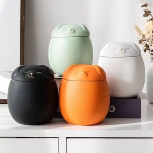 OUTOPEN Cute Funeral Urn for Pets 200ml Ceramic Dog Cat Cremation Urns Creative Memorials Bird Mouse Urn Dog Supplies