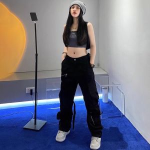 Summer thin loose Pants for women new style 2026 straight wide leg pants HipHop casual pants American retro Cargo pants for women