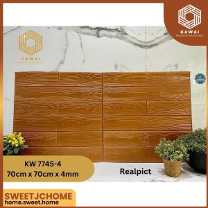 Kawaii Wallpaper - (PAKET 5 PCS) Wallpaper Dinding 3D Motif Kayu / wallpaper 3D Foam 70cm x 70cm tebal 4mm High Quality