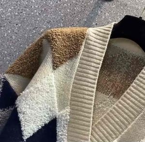 Áo Khoác Len Trám Len Pha Lông Cừu Siêu Đẹp