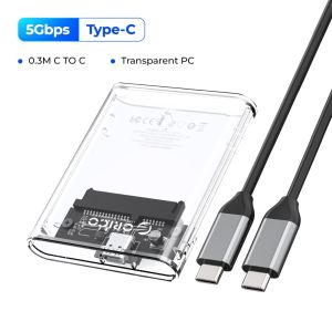 ORICO 2.5" HDD/SSD Enclosure USB 3.1 5Gbps SATA to Type C SSD ard Drive Enclosure HDD Adapter SATA SSD Box for 2.5" Half Size SATA III SSD (TC8-25)