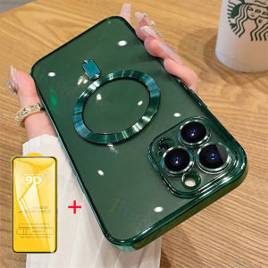 [Có tấm dán bảo vệ màn hình miễn phí] Jingsanc Magsafe vỏ điện thoại mềm trong suốt cho iPhone 15 14 13 12 11 Pro Plus sạc không dây chống rơi Ốp điện thoại mạ bọc hoàn toàn Y25-1 vỏ lưng chống sốc trong suốt