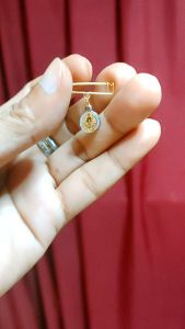 St. Benedict Small Miraculous Medal Baby Pin Original for (ANTI-usog balis diwata incanto atbp) for Protection Against Evil. 2 tone Non Tarnish Stainless Silver/Gold