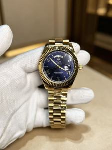 Datejust Watch Series – Luxurious Classic Charming Quartz Mens Fashion Watch. Stainless Steel and Full Gold Case 41mm with the iconic Daytona-inspired appearance. Elegant steel case versatile and elegant blue dial.