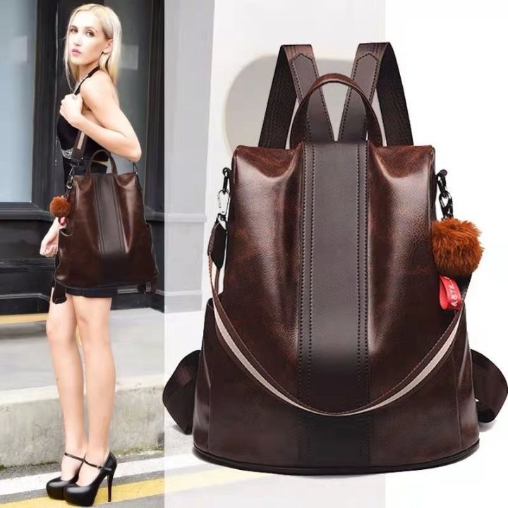 Free Gift Fashion Backpack Women's Korean Edition PU Soft Leather