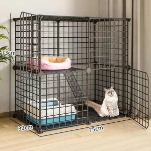 DIY 3 Tier Metal Anti-rust Cat Cage Stackable Cat House Cat Cage Foldable Cage Cat House DIY Nest