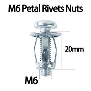 100pcs M4 M5 M6 Petal Rivet Lock Nuts with Screw Hollow Wall Jack Nuts Bolt Iron Skin Metal Screw For Repair Tools Accessories