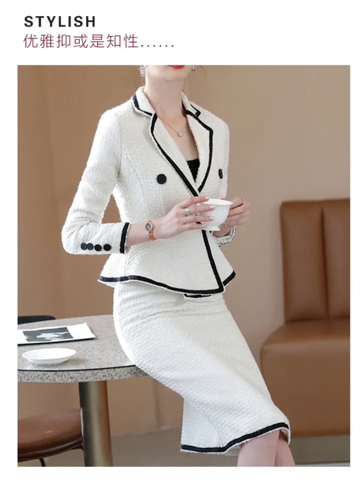 TUNUSKAT Women Elegant Business Suit Sets Solid Long Sleeve Long
