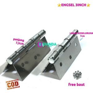 engsel daun jendela ukuran 3 inch