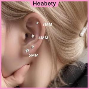 Heabety 316L Stainless Steel Helix Star Earrings Women 1pc Trend Zircon Lobe Rook Cartilage Ear Jewelry Body Accessories
