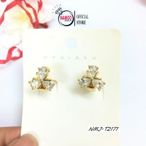 Khuyên Tai Khuyên Tròn Hình Hoa Lá 3 Cánh Siêu Xinh Cho Các Nàng T2171