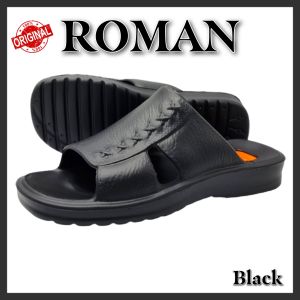 Duralite Roman Mens Lightweight and Waterproof open-toe non-slip comfortable slippers/flipflops (Black & Brown)