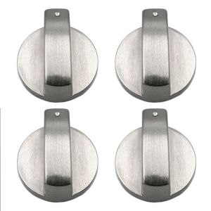 TRADER 2Pcs ที่จับเครื่องครัว โลหะผสมสังกะสี เงิน อุปกรณ์เสริมทดแทน ปุ่มควบคุมหม้อหุงข้าว สวิตช์ โรตารี่โลหะ เครื่องมือครัว